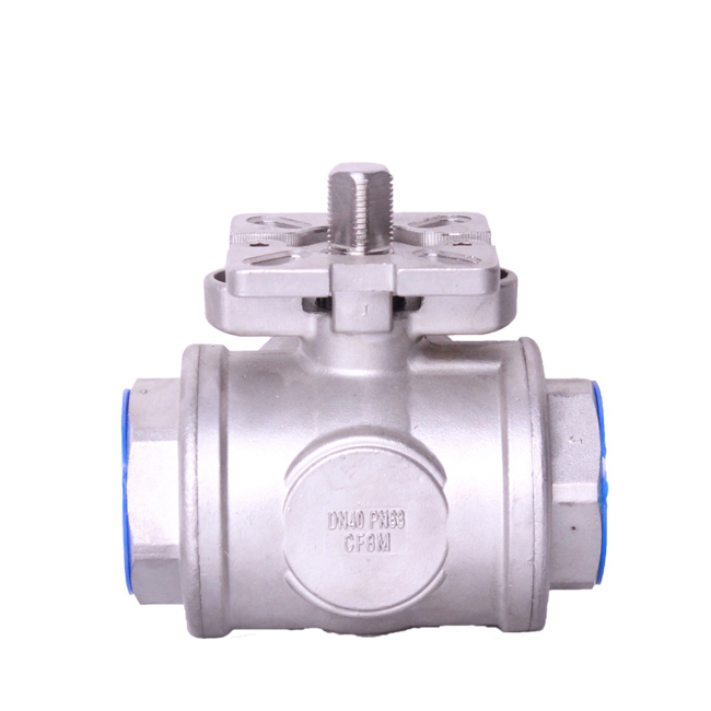 High platform three-way ball valve